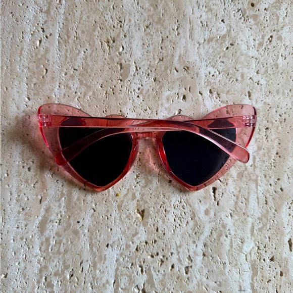 EUC Heart-shaped sunglasses with clear glossy pink frames 😎💖☀️ - Picture 2 of 2